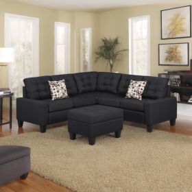 6-Piece Upholstered Sectional,Black