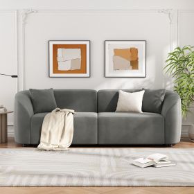 87" Curved Contemporary Sofa in Sleek Grey: Plush Seating, Streamlined Design, and Durable Frame â€“ Ideal for Stylish Living Spaces
