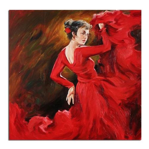 Ha's Art 100% Hand Painted Abstract Oil Painting Wall Art Modern Red Dancing Girl Picture Canvas Home Decor For Living Room Bedroom No Frame Ha's Art 100% Hand Painted Abstract Oil Painting Wall Art Modern Red Dancing Girl Picture Canvas Home Decor For Living Room Bedroom No Frame