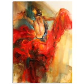 Hand Painted Abstract Oil Painting Wall Art Modern Contemporary Dancing Women Picture Canvas Home Decor For Living Room No Frame (size: 75X150CM)