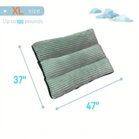 Up to 100 lbs Dog Mat Sleeping Dog Mattress Floor Mat Removable And Washable Dog Kennel Large Dog Kennel Pet Pad Dog Mat Soft Comfortable Bed (Color: green, size: 47''*37''*4'' up to 100lbs)