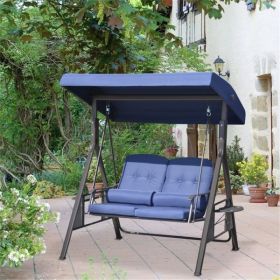 2 seats Outdoor Patio Swing Chair (Swiship ship)( Prohibited by WalMart ) (Color: as picture)